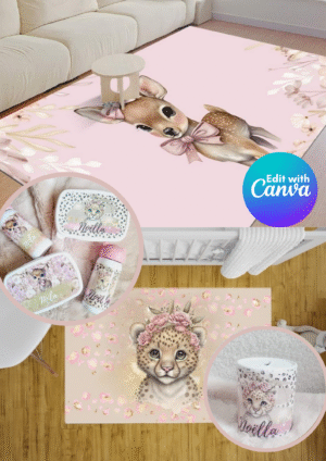 Unieke en aanpasbare digitale ontwerpen – perfect voor vloerkleden, lunchsets en meer!