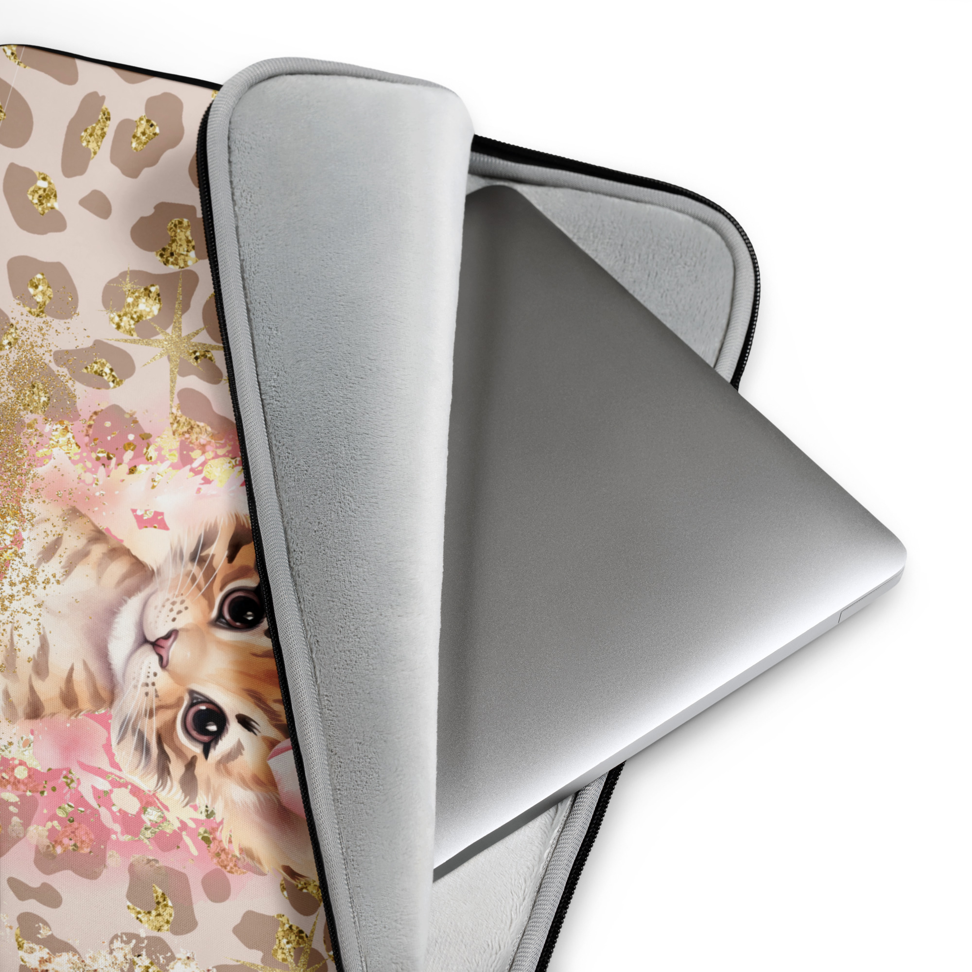 Laptophoes met Luipaard - Afbeelding 3